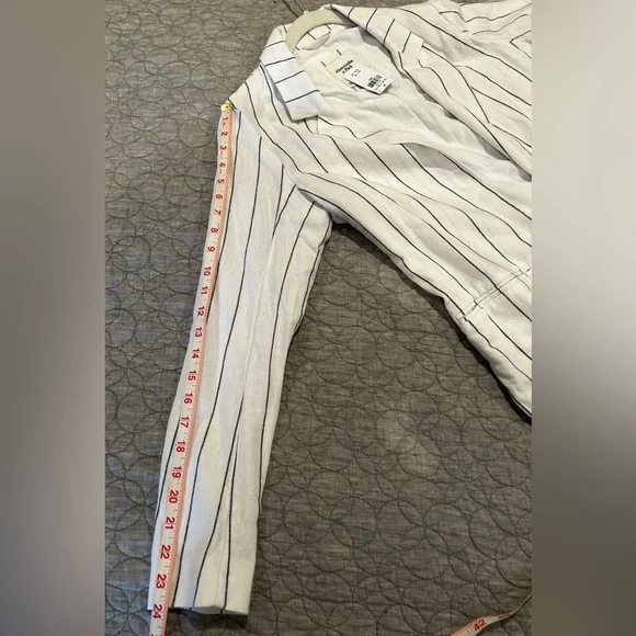 Abercrombie & Fitch striped linen lightweight open blazer jacket small NWT - Picture 2 of 7